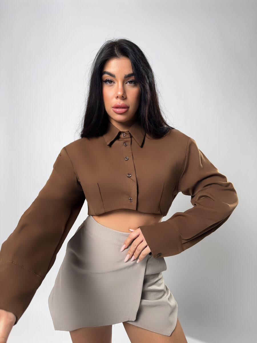 Camicia Cropped Oblivium - Brown