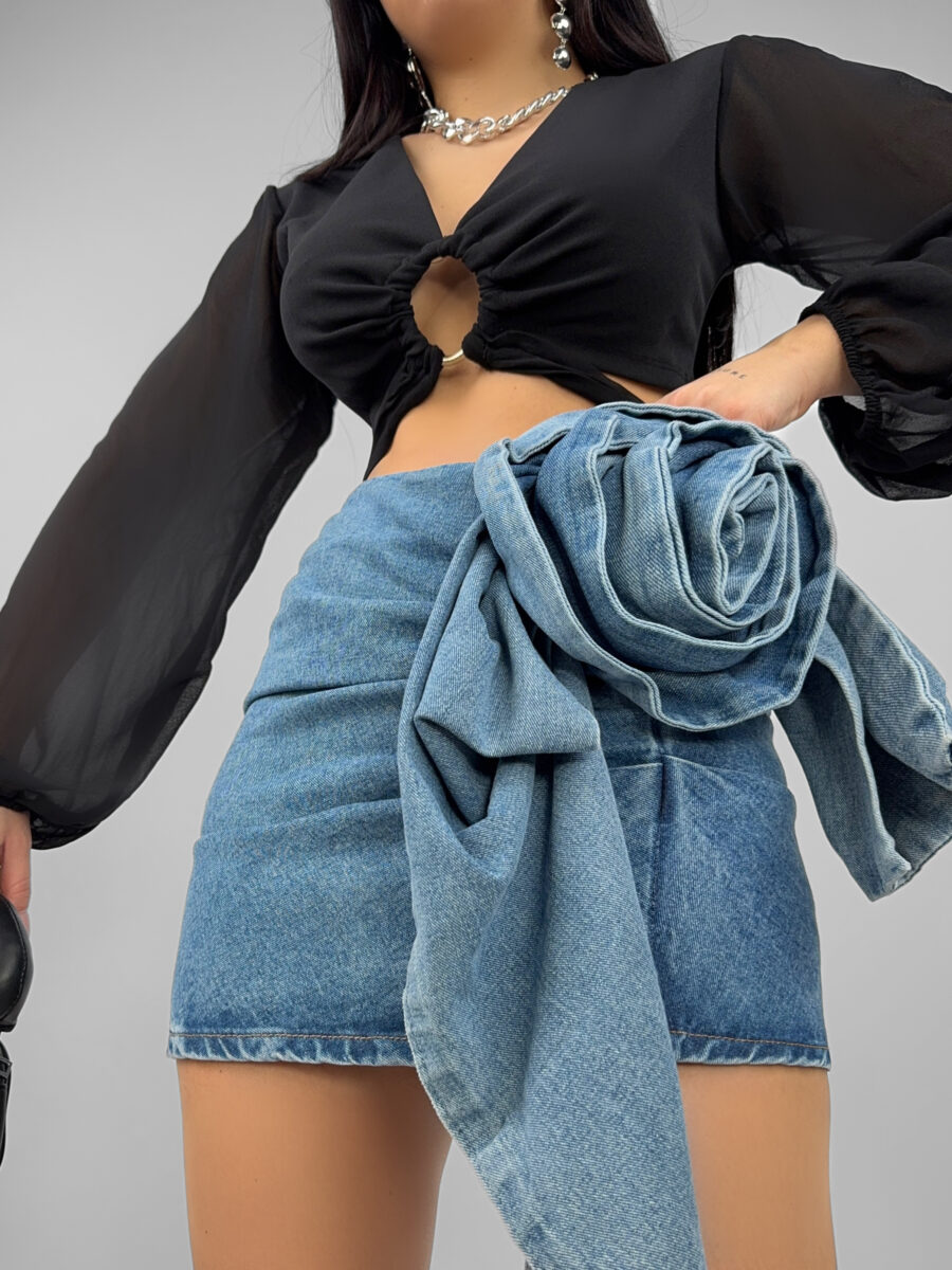 Gonna Denim Flower - immagine 2
