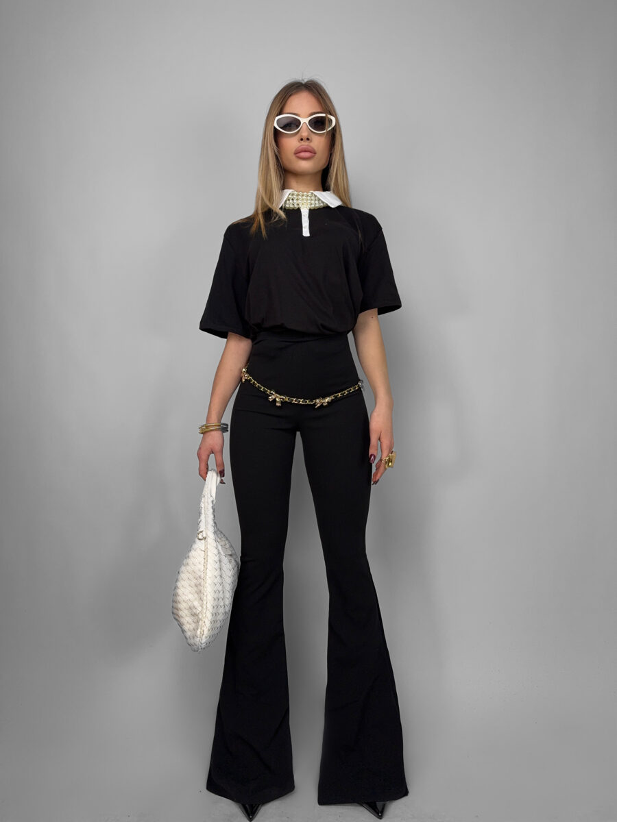 Pantalone Wide Leg - Black - immagine 5