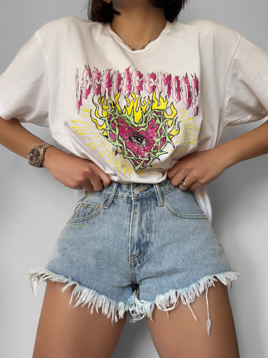 Shorts Jeans Frayed - Denim Chiaro - immagine 2