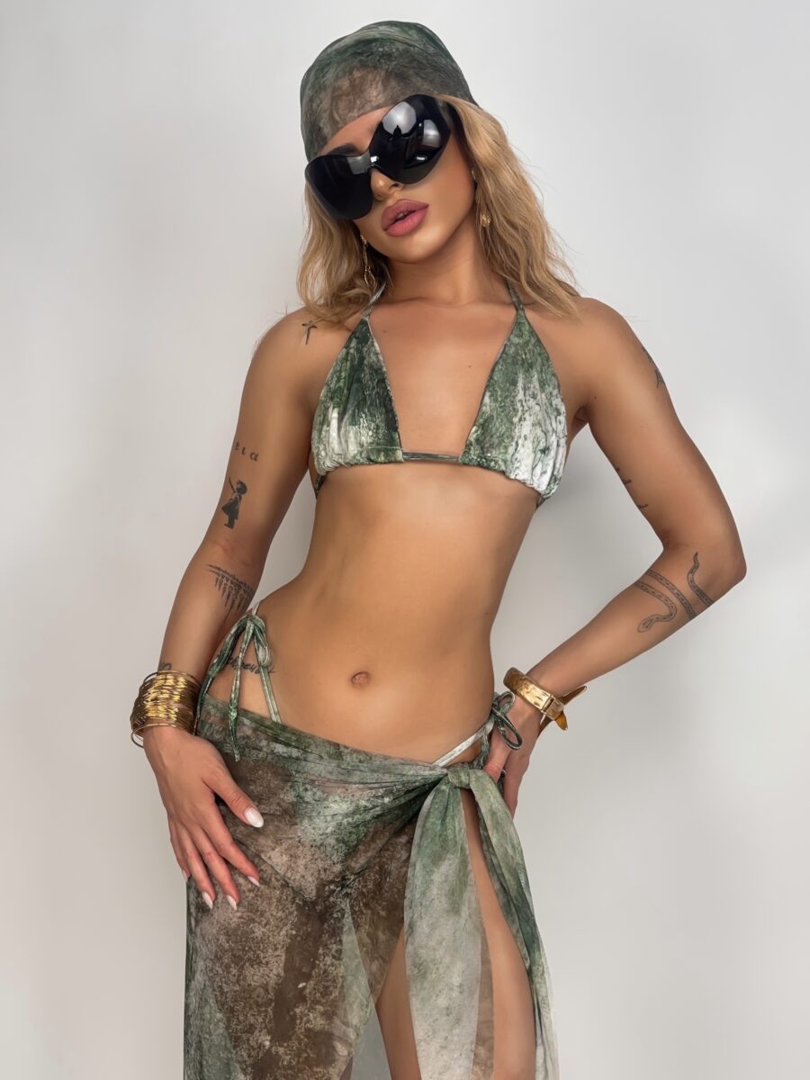 Set bikini + bandana + gonna Naomi Verde - immagine 2