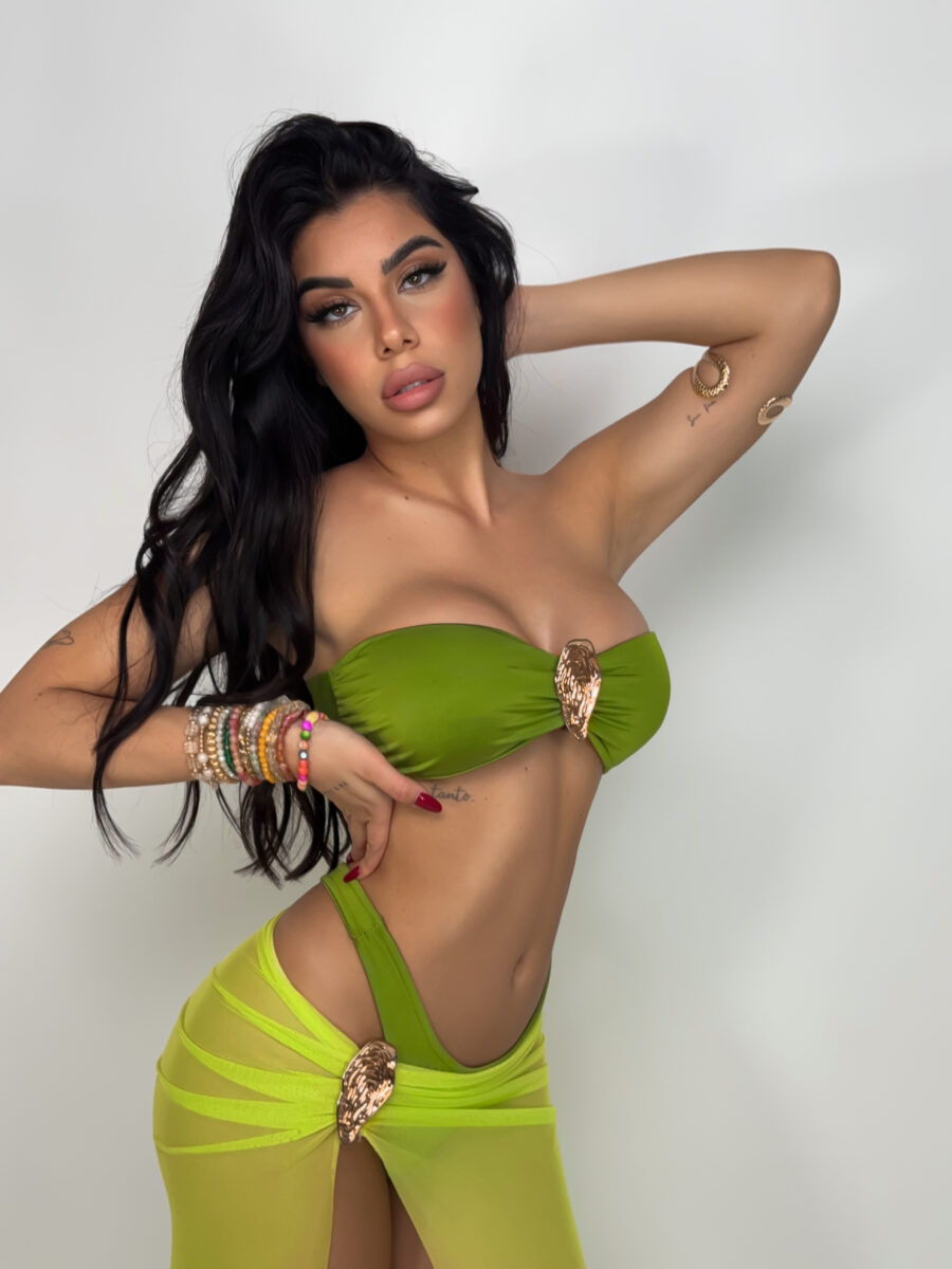 Set bikini + gonna Evelyn – Verde - immagine 3